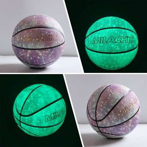 MILACHIC Football Glow in The Dark Football Size 9 & Youth Size 6, Luminous Glowing Football Super Grip Composite Leather Football Balls with Pump